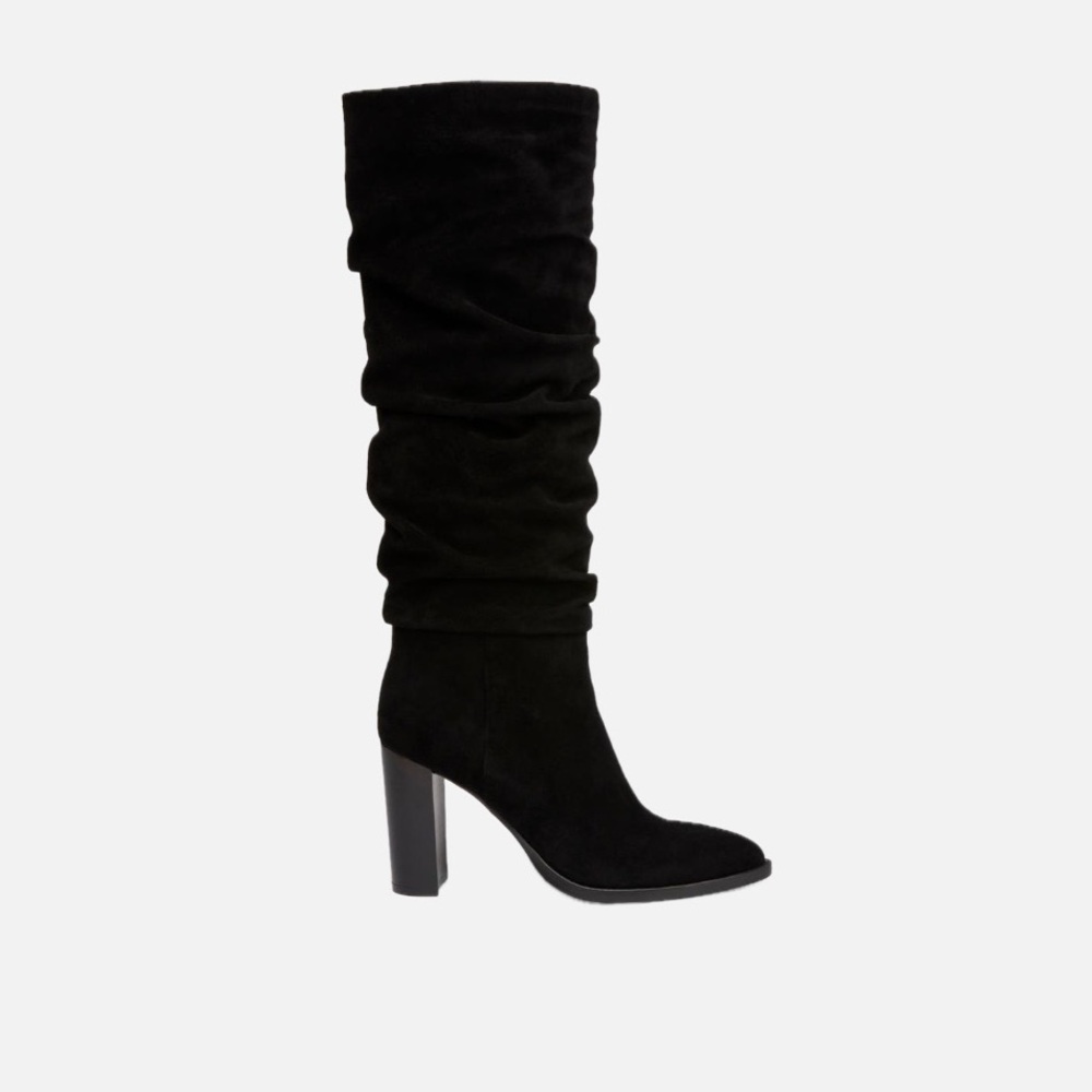 PAIGE Shiloh Slouch Elegant Black Knee-High Boots - Picture 3 of 7
